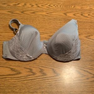 Gray Lace Full Coverage Bra